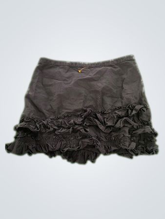 J.Crew Black Ruffled Mini Skirt