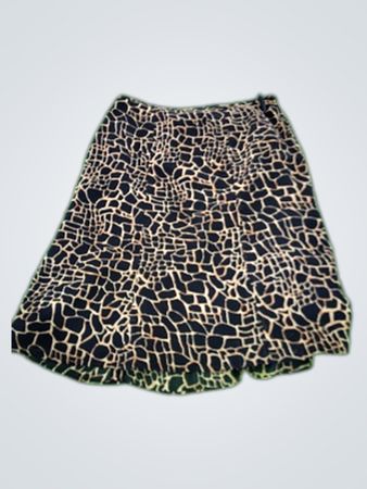 Le Suit Black and Tan Animal Print Skirt