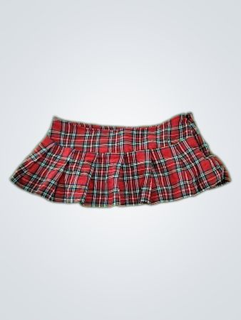 Avidlove Plaid Ruffled Mini Skirt