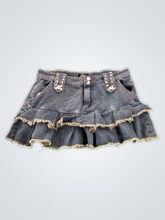 Social Collision Denim Skirt