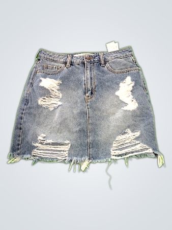 Hollister Ultra High-Rise Distressed Denim Mini Skirt