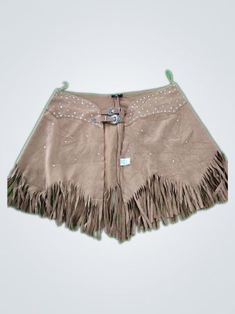 Brown Fringed Skirt