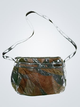 Brown and Black Patchwork Crossbody Bag