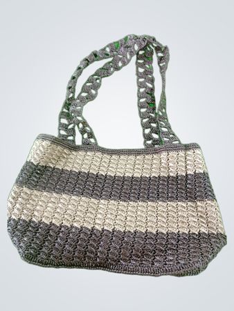 Unbranded Striped Crocheted Handbag
