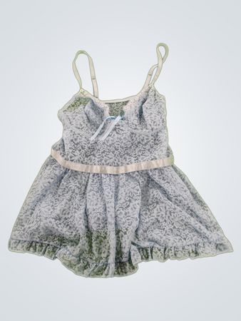 Gray Floral Lace Dress