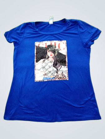 Blue T-Shirt with Graphic Print