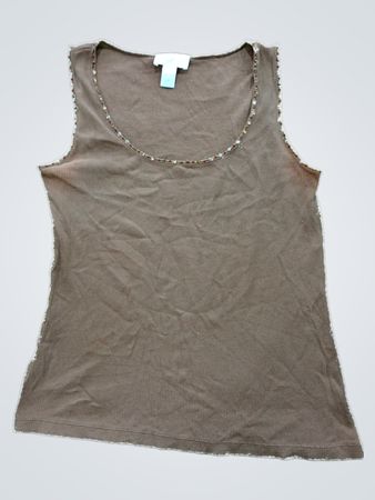 LOFT Brown Ribbed Tank Top