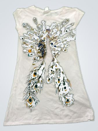 Love Love Je Peacock Design T-Shirt Dress