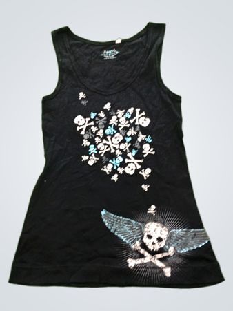 Black Skull Graphic Tank Top