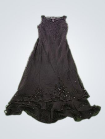 Jones New York Black Beaded Silk Dress