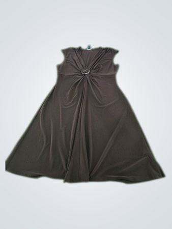 Chaps Sleeveless Brown Midi Dress