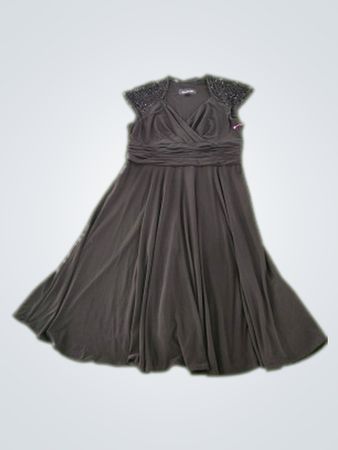 Scarlett Nite Black Beaded Wrap Dress