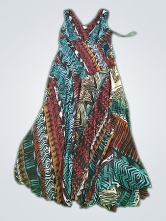 dressbarn Printed V-Neck Maxi Dress