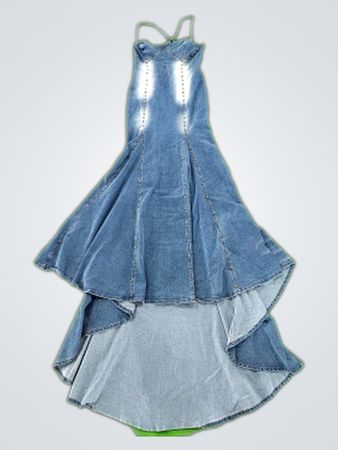 Denim Spaghetti Strap Maxi Dress