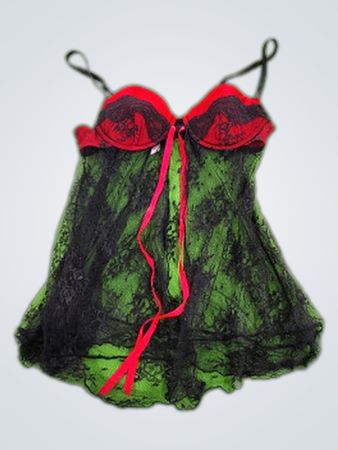 Anna Sui Black Lace Camisole with Red Accents