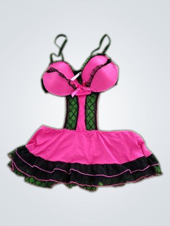 Pink Lace Trim Corset Top
