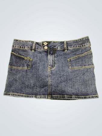 Neon Hart Denim Skirt