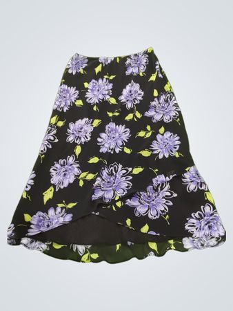 Unbranded Black Floral Midi Skirt