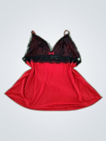 la Vie en Rose Red Lace Cami Top