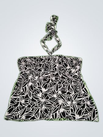 Black and White Floral Halter Top