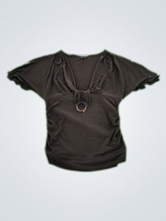 My Michelle Brown Scoop Neck Top