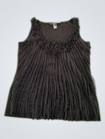 Black Pleated Tank Top