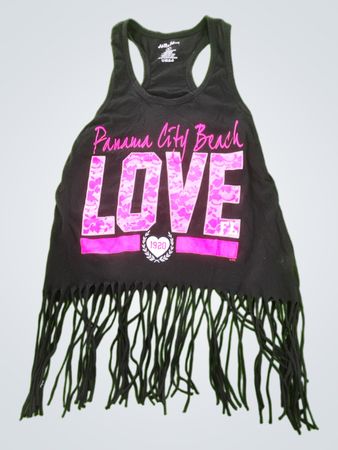 Black Fringed Tank Top