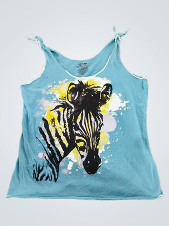 Joe Boxer Light Blue Zebra Graphic Cami Top
