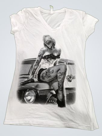 Graphic T-Shirt with Pin-Up Girl Design