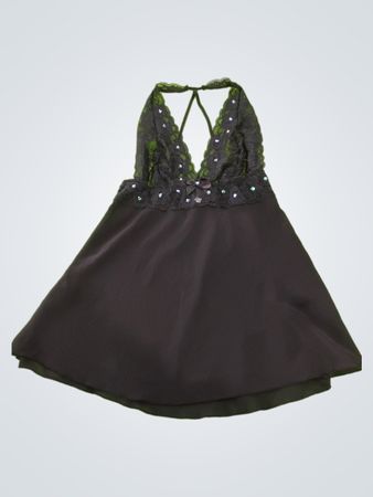 Black Lace Trim Dress