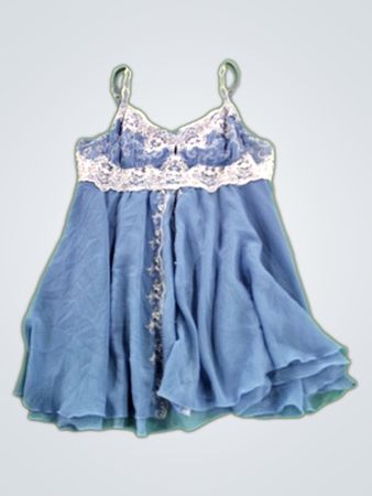 Blue Lace Trim Chemise