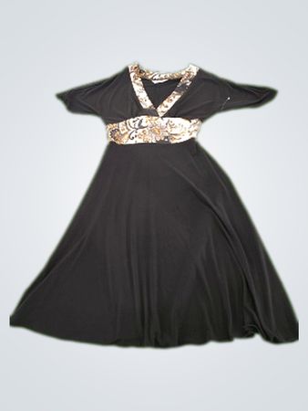Sparkles Black Dress with Floral Accent