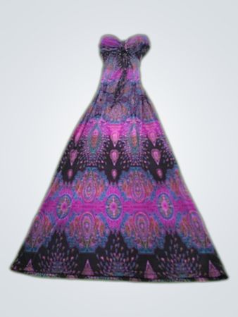 Long Purple and Black Dress