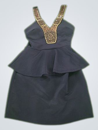 Charlotte Russe Navy Blue Peplum Dress