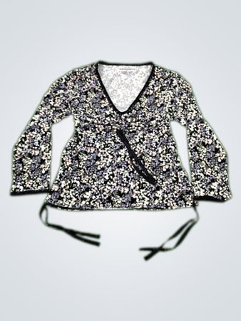 Nine West Floral Print Long Sleeve Top