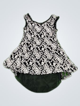Girl's Black and White Lace Dress