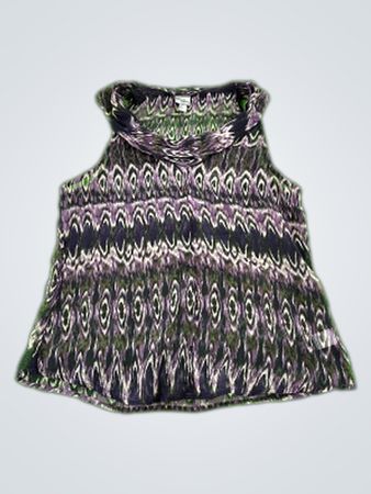 Converse Purple and Green Patterned Sleeveless Top