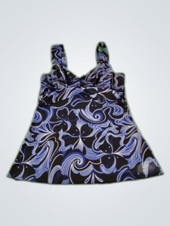 BCX Blue Patterned Tank Top
