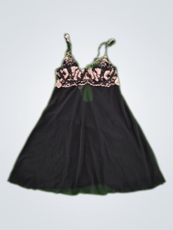 auden Black Lace Trim Camisole Nightgown