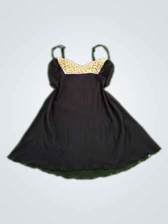Black Dress with Lace Top