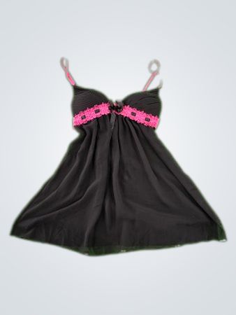 Black Dress with Pink Accents
