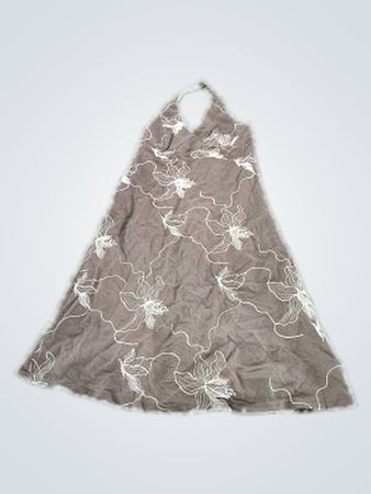 Gray Floral Halter Dress