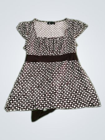 AB Studio Women's Brown and White Patterned Top