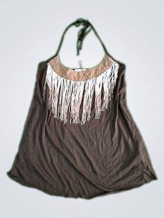 Silence + Noise Halter Top with Fringe