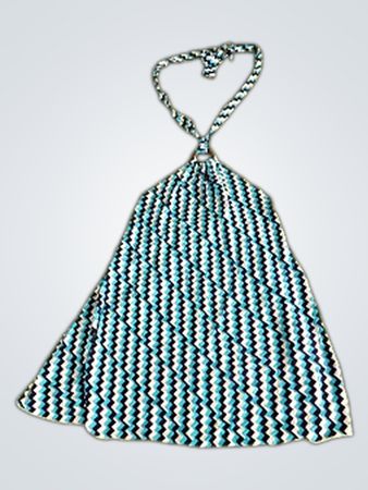 Mokid Blue and White Zigzag Pattern Halter Top