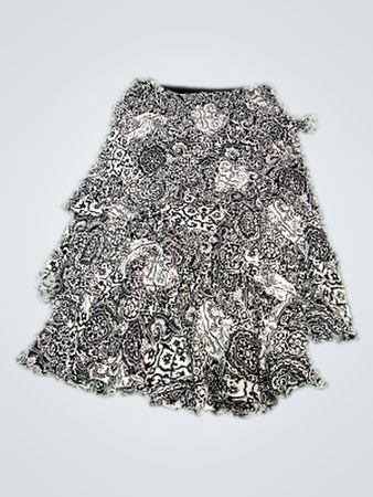 Lauren Ralph Lauren Women's Black & White Printed Ruffle Skirt
