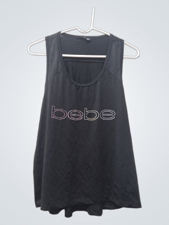 Bebe Sport schwarzes ärmelloses Tanktop