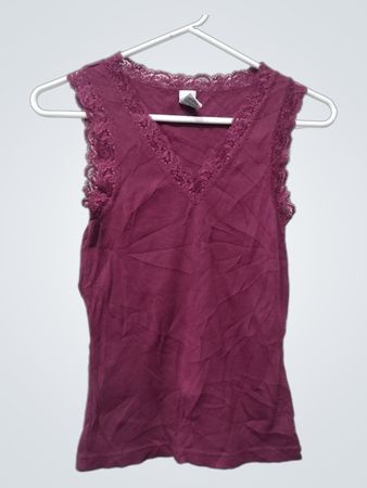 Gap Lace Trim Ribbed Tank Top