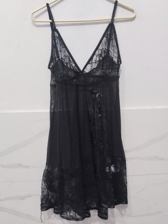 Schwarzes Spitzen-Babydoll-Lingerie