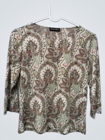 Brittany Schwarze Paisley-Print-Bluse